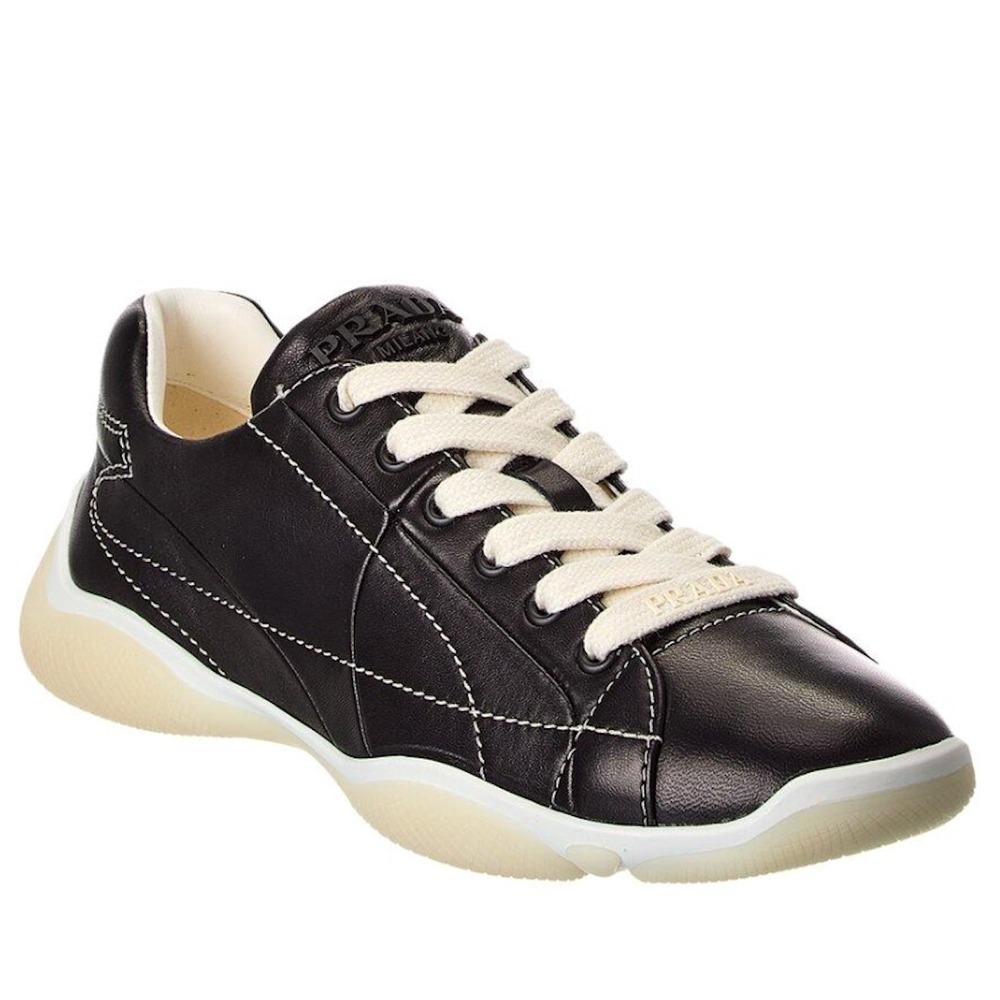 Prada re-edition Men's Black Nappa Leather Sneakers Shoes 2EE429, Size UK 7 - Picture 2 of 16
